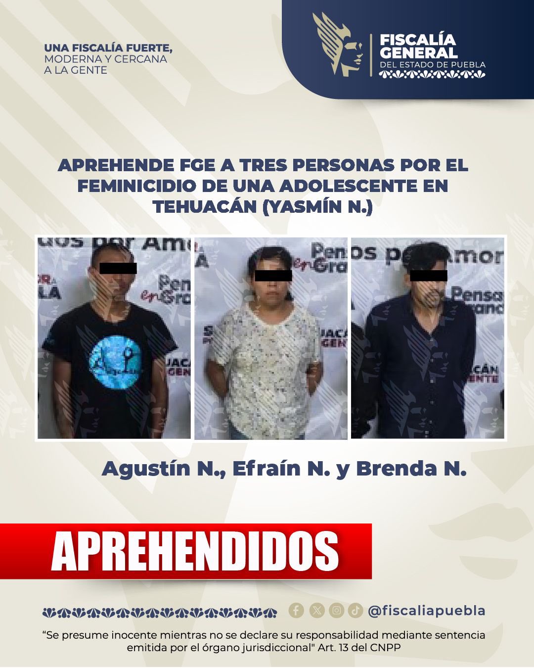 Detienen a tres por feminicidio de feminicidio de Yasmín, adolescente hallada en un tambo en Tehuacán