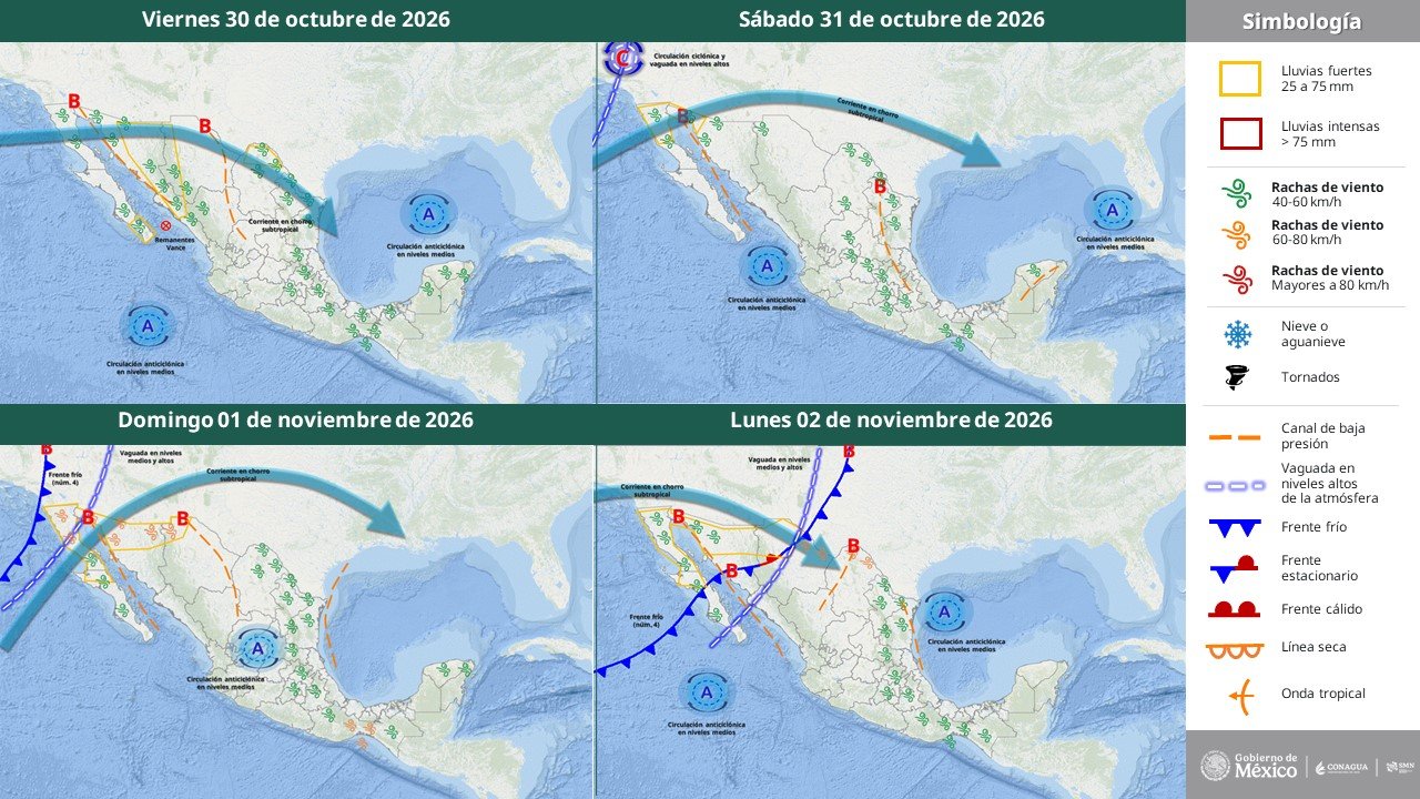 Megapuente de noviembre tendrá lluvias y temperaturas de hasta -5 grados en estos estados de México