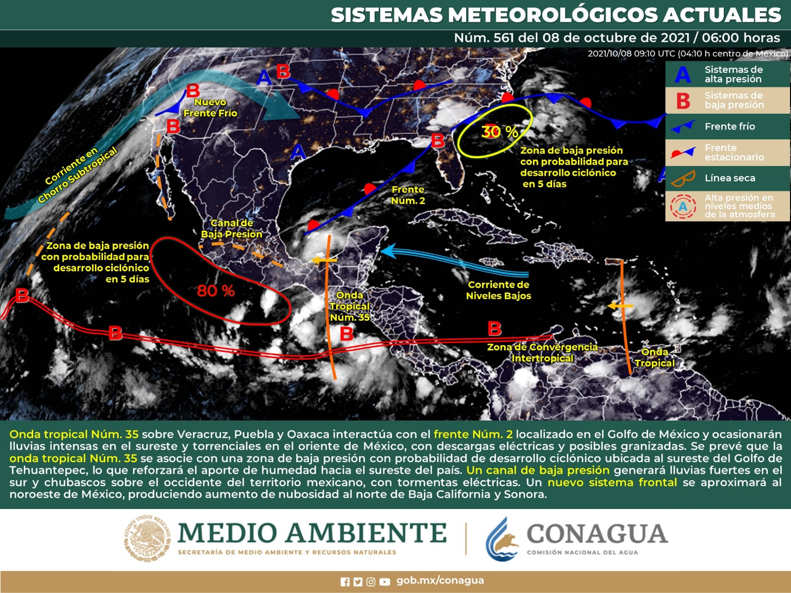 Frente frío 2 en México: estados con bajas temperaturas, lluvias y fuertes vientos