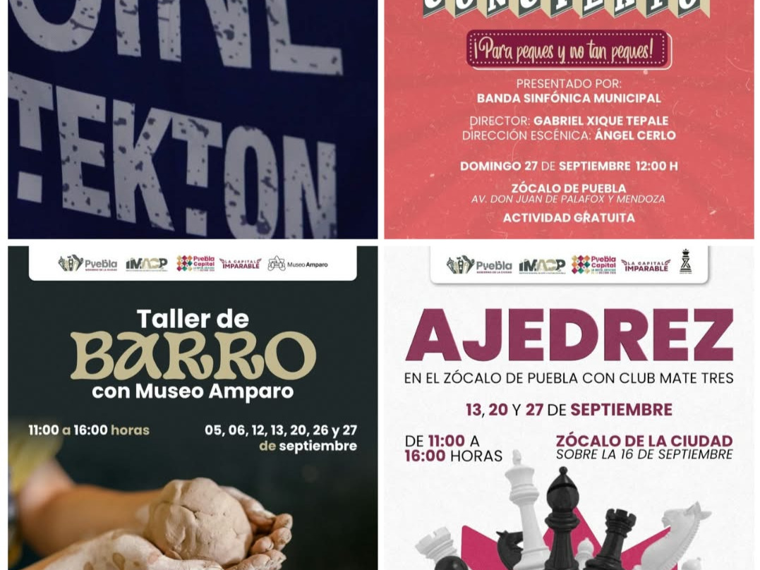 Puebla tendrá fin de semana con música, cine, teatro y actividades culturales